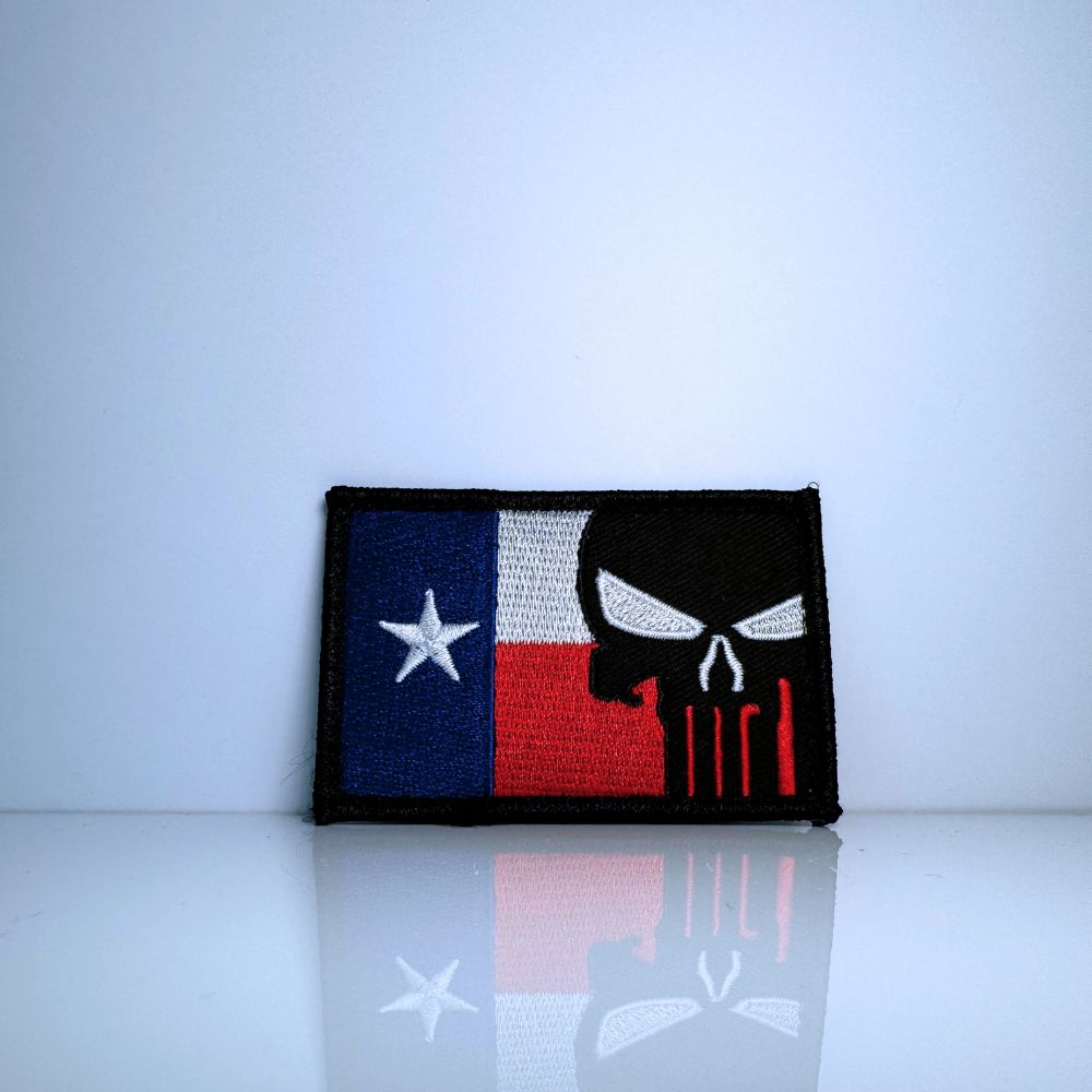 Texas Flag Skull Patch